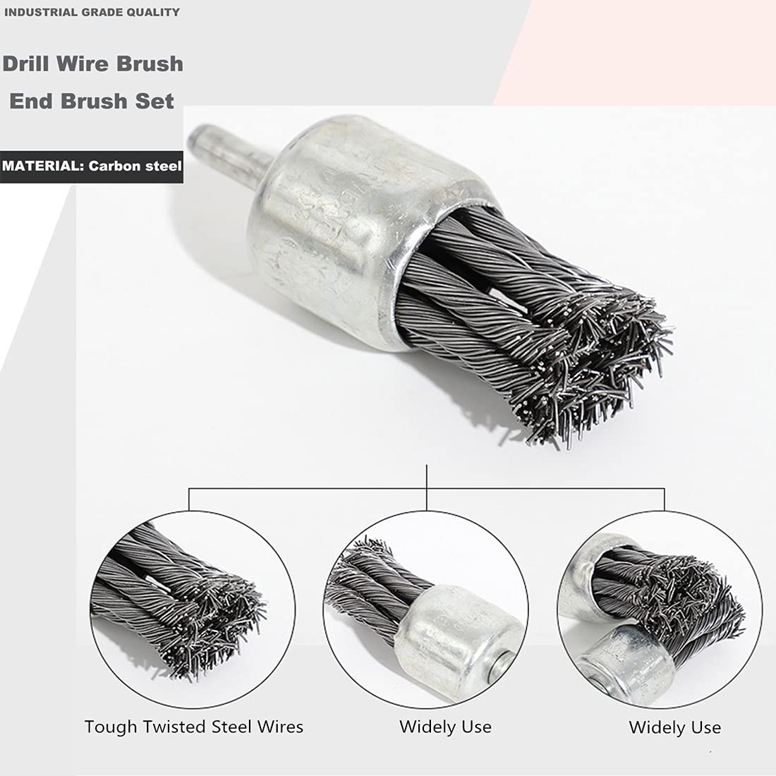 9 Pack Wire Wheels Brush for Drill, - Sizes 0.8" 1" 1.2", Wire End Brush