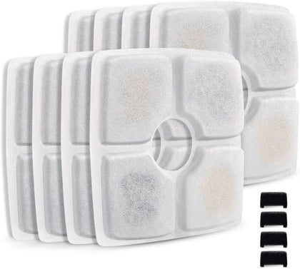 Pet Fountain Filter Set, 3 Triple Filtration System Replacement Cat Water Fountain Filters for Square 84oz/2.5L