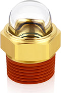 1/2" NPT Brass Dome Oil Sight Glass Plug, Clear Oil Level Window