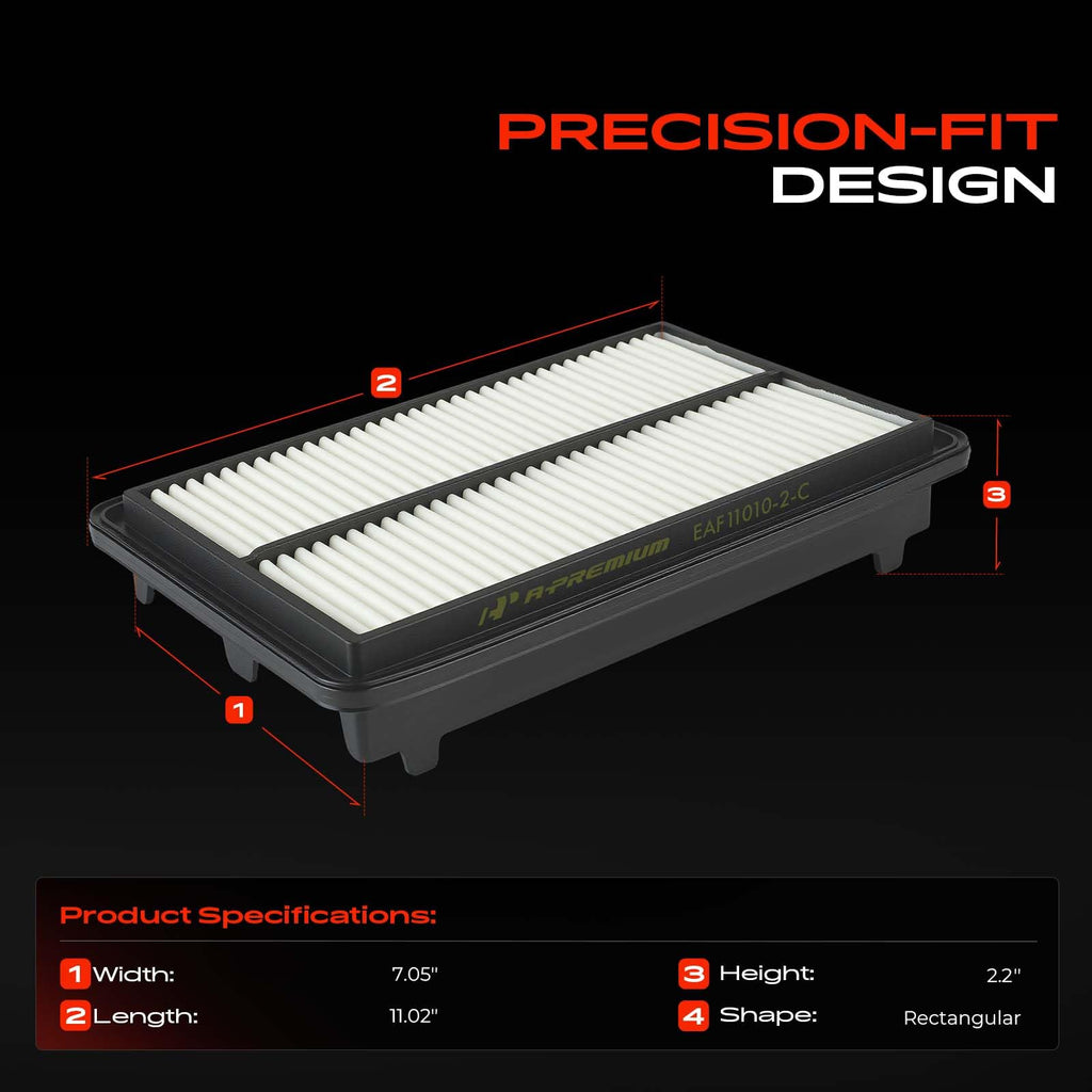A-Premium 2-PC Engine Air Filter Compatible with Acura