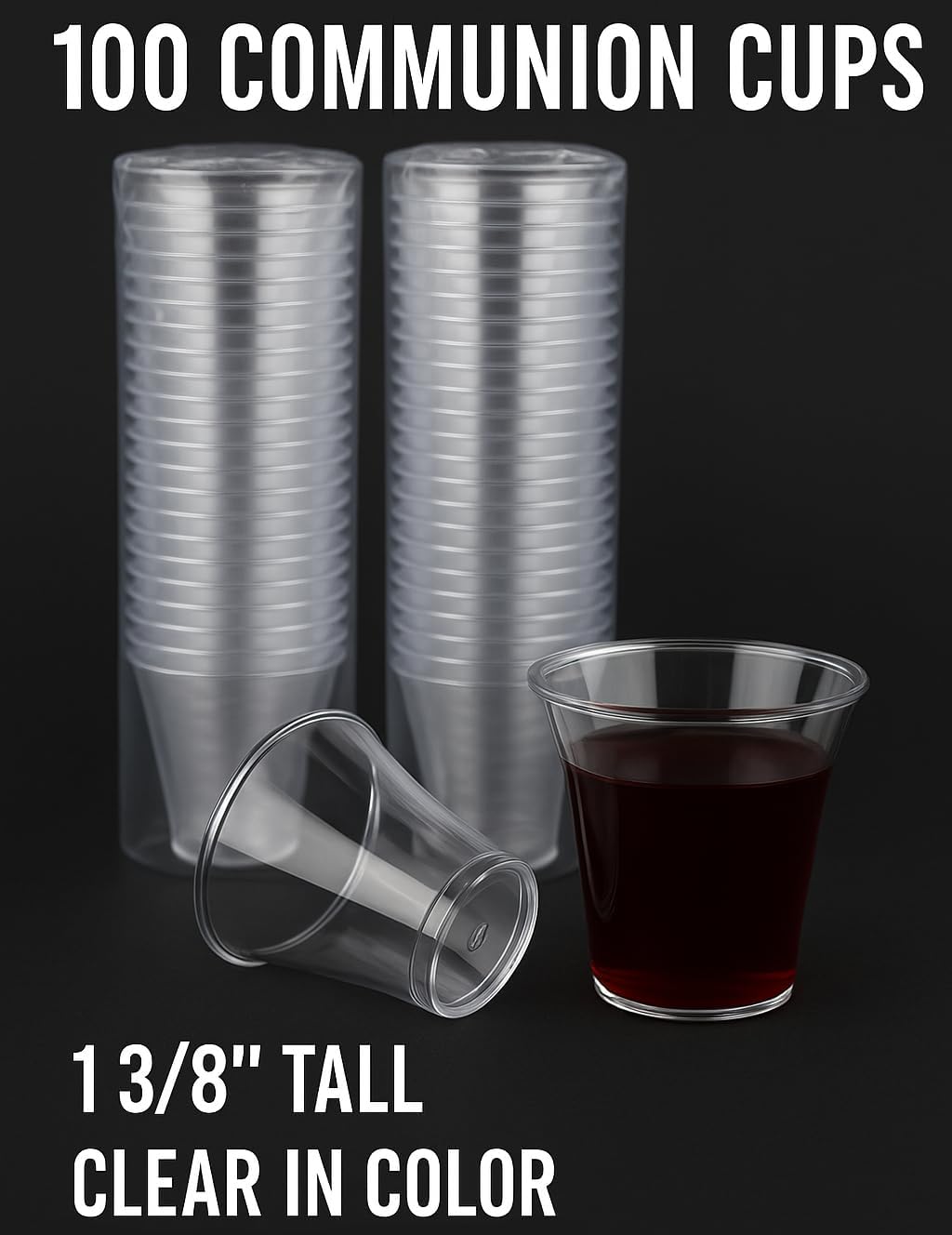 Clear Disposable Communion Cups 100 Count Fits Standard Communion Trys
