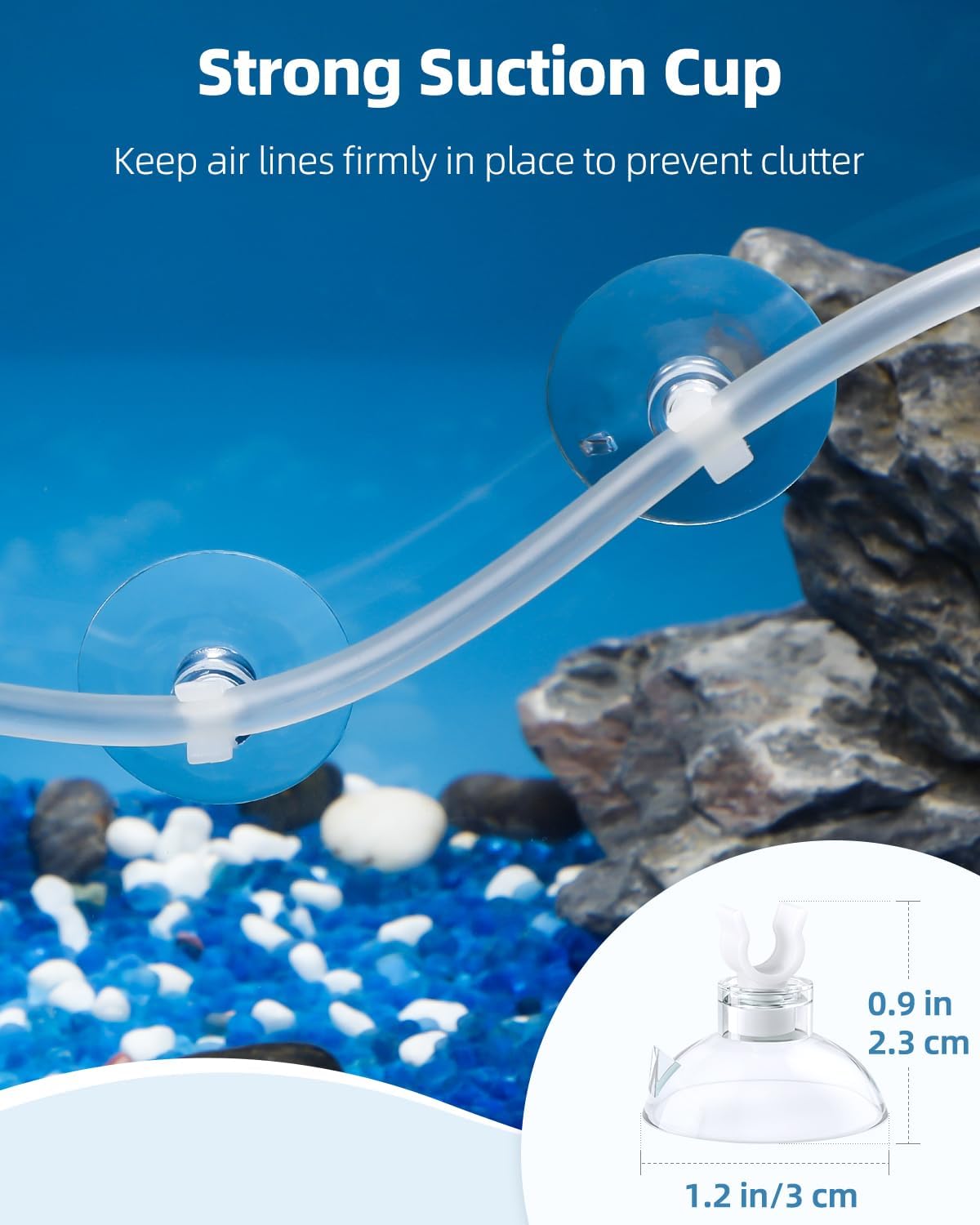 Aquarium Tubing, 50 Feet Fish Tank Airline Tubing, Aquarium Air Pump Accessories Kit with Air Stones, Check Valves