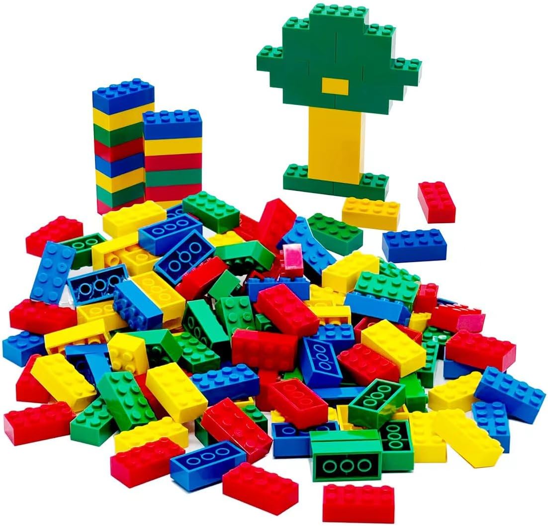 120Pieces Classic Building Bricks Blocks Toy Set 2x4 MOC Building Basic Bricks Parts and Pieces Compatible with Major