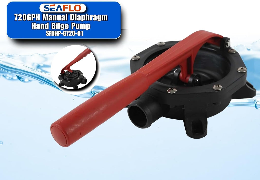SEAFLO Boat Diaphragm Manual Hand Bilge Pump 720GPH Black by SEAFLO
