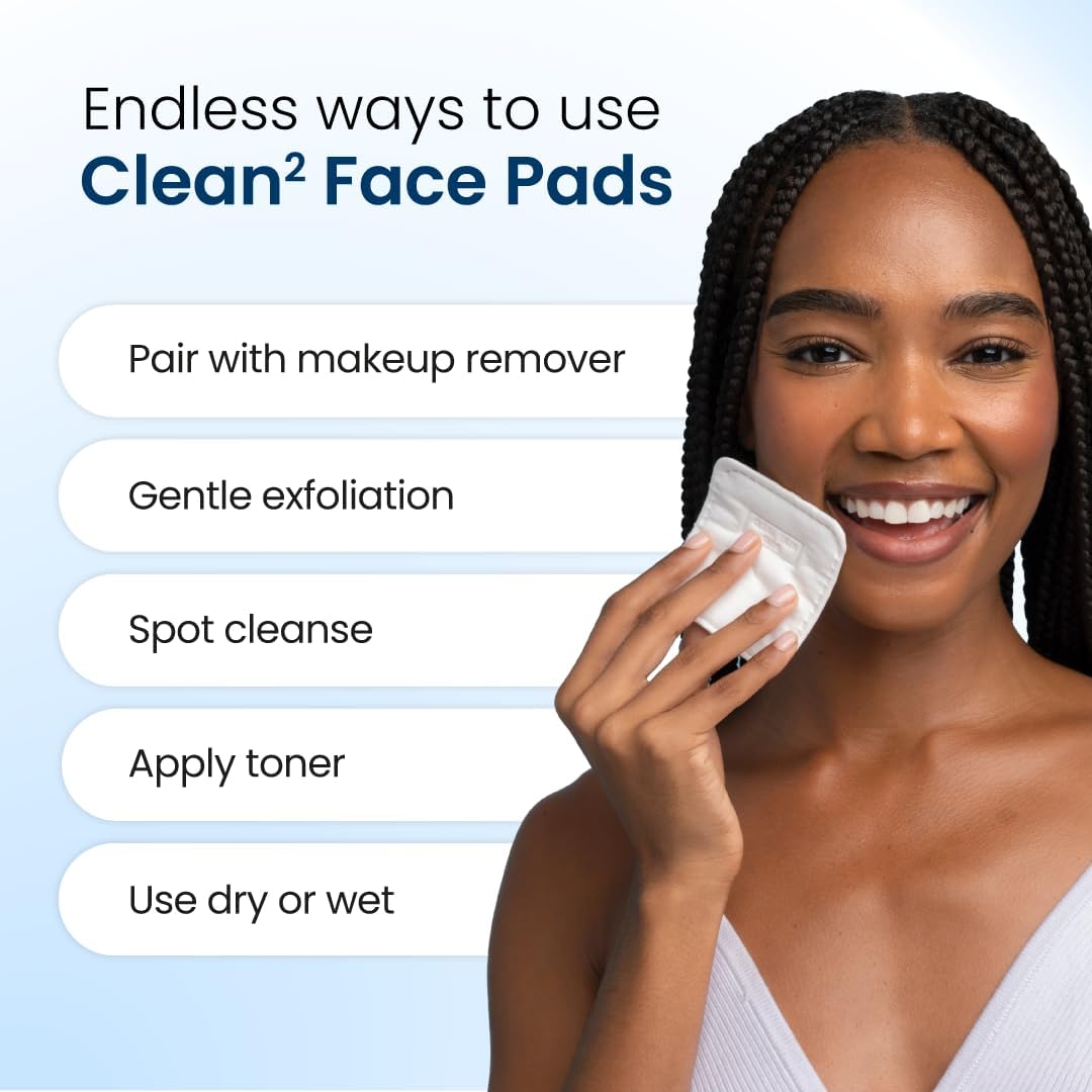 Clean² Pads 2.0 [NEW & Improved Edges] Guaranteed Not to Shed & Tear Face Pads, Unique Triple Layers, Textured &