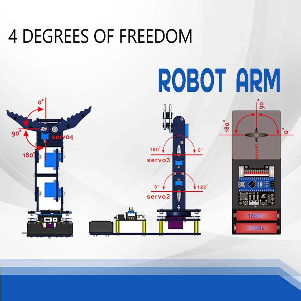 Robot Arm for Arduino, Smart Robot Building Kit That can Memorize and Repeat Movements for Beginners/Teens/Adults to