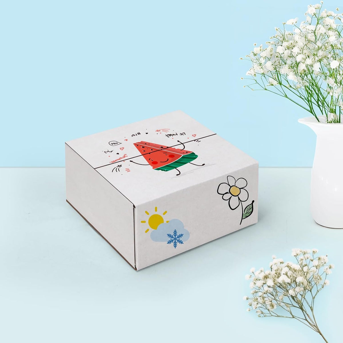 25-Pack Shipping Boxes 6x6x3 Inches, White