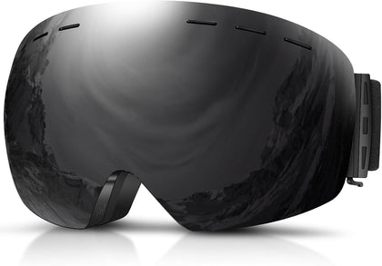 Ski Goggles Men Women Snowboard Goggles Over Glasses OTG Anti Fog Snow Goggles Frameless 100% UV Protection