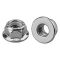 1/4-20 Flanged Nylon Insert Hex Locknuts Lock Nuts, 304 Stainless Steel 18-8, Bright Finish, Coarse Thread UNC, A2-70 SS, 50 Pcs
