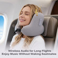 Neck Travel Pillows for Airplanes with Bluetooth, Premium Memory Foam Neck Pillow, Noise Reducing Travel Pillow for