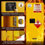 Flammable Safety Cabinet, Safety Storage Cabinet, Adjustable Shelf, Yellow