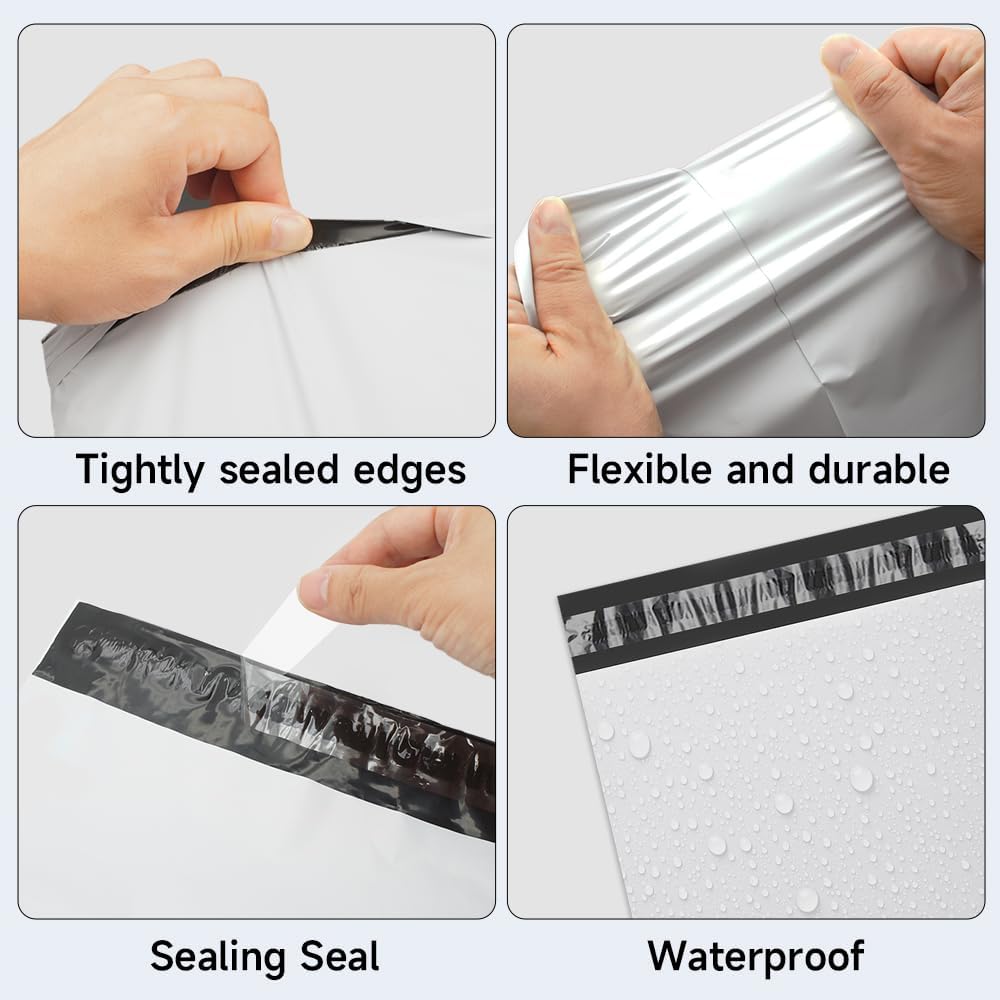 White Poly Mailers 12x15.5 Inch, 200 Pack