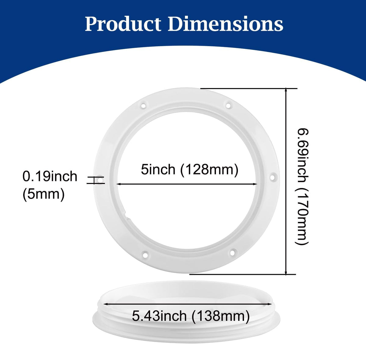 5inch Boat Hatch, Round Non Slip Deck Plate Hatch for Boats