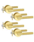 4 Pack Brushed Gold Passage Interior Door Handles