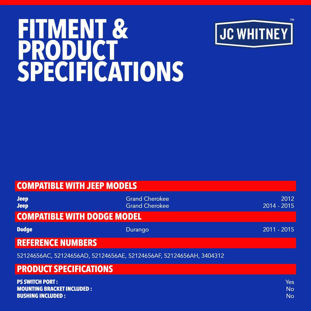 JC Whitney Power Steering Pressure Line Hose Assembly