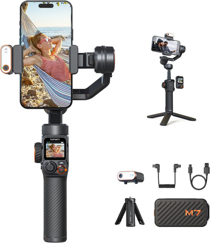 iSteady M7 Gimbal Stabilizer for Smartphone, Magnetic AI Tracker Fill Light, Detachable Touchscreen Remote