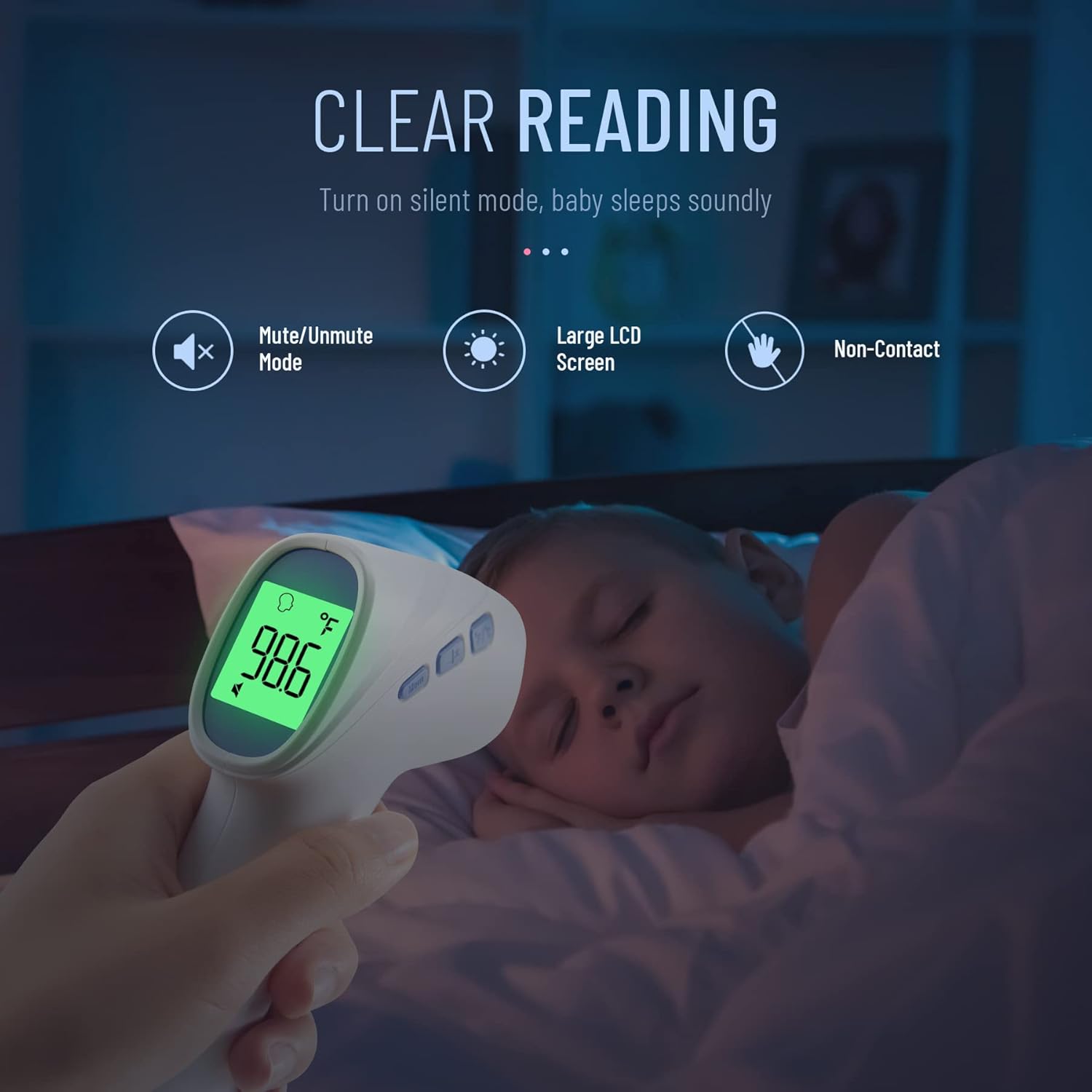 Forehead Thermometer for Adults and Kids, Digital Baby Thermometer with Fever Alarm, Fast Accurate Results, Home