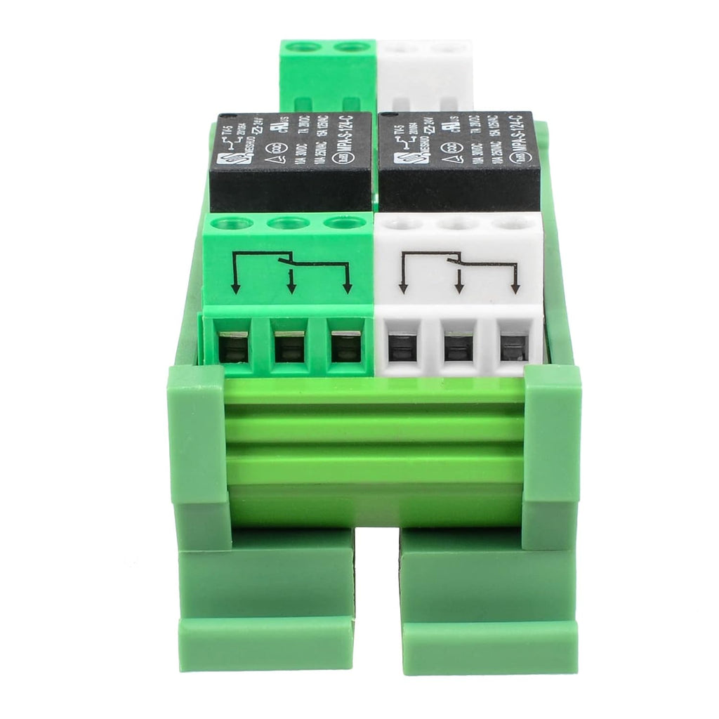 Relay Board, Relay Module 2 Channel 1 SPDT DIN Rail Mount 24V DC/AC