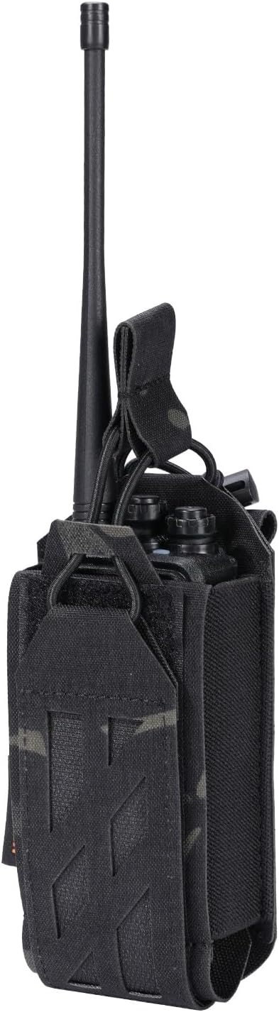 Tactical Universal Radio Holster Holder Adjustable | Molle Radio Pouch for Duty Belt、Vest ,Two Ways Walkie Talkie Holder