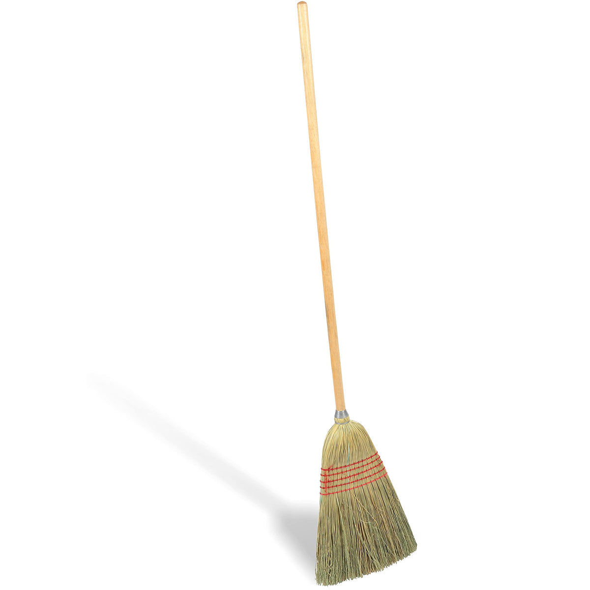 Professional 10 Inch Standard Corn Broom, Natural, Wood Handle