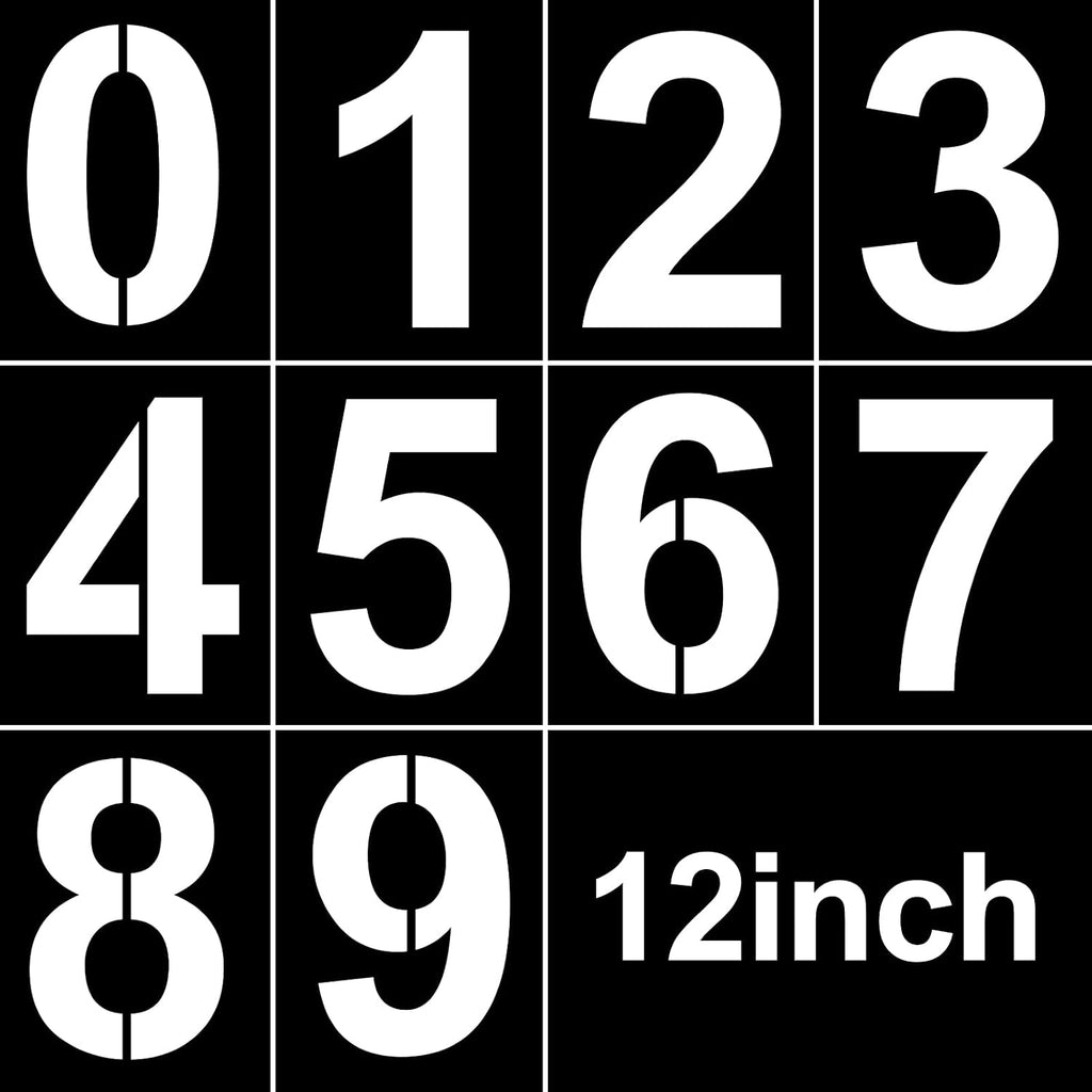 12 Inch Large Number Stencils Reusable Plastic Digital Templates for Cake Address Painting