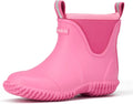 Kids Neoprene Rubber Rain Boots, Insulated Ankle Mud Boots with Self-Cleaning Non-Slip Sole, Breathable