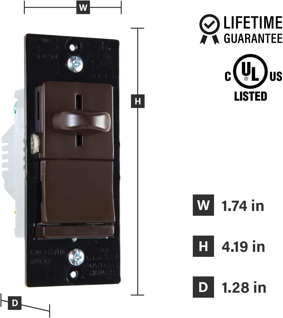Legrand LS Series 450W LED Dimmer Light Switch 3-Way Brown 1 Pack