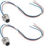 2PCS M12 4Pin A Coded Male Connector Cable 0.7FT