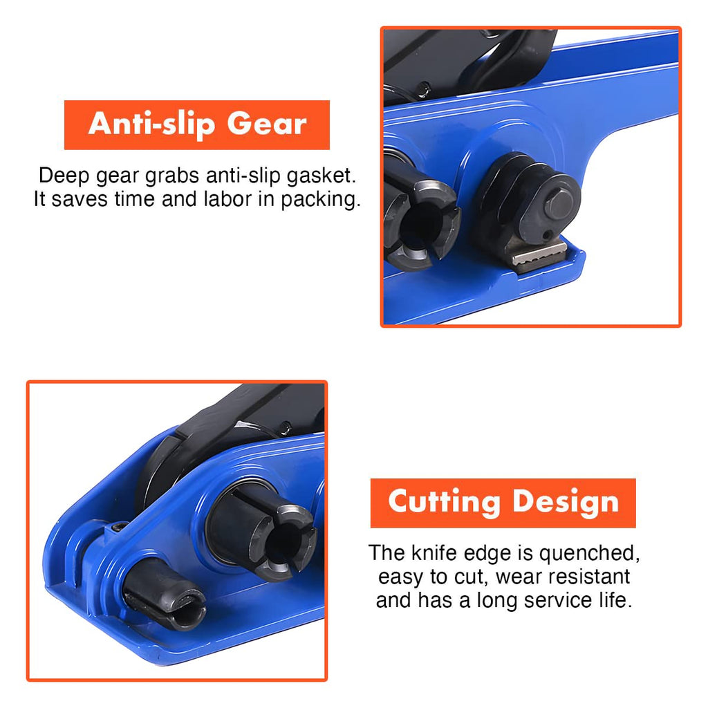 Heavy Duty Poly Strapping Tensioner & Cutter Manual Banding Tools Windlass for 1/2" -3/4" Width Polyester Polyproplyn