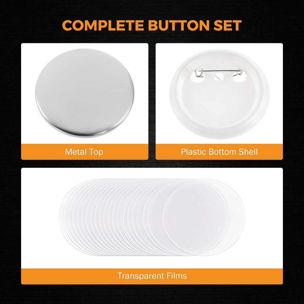 500 Sets 37mm / 1.46 in Button Supplies for Pin Maker Machine