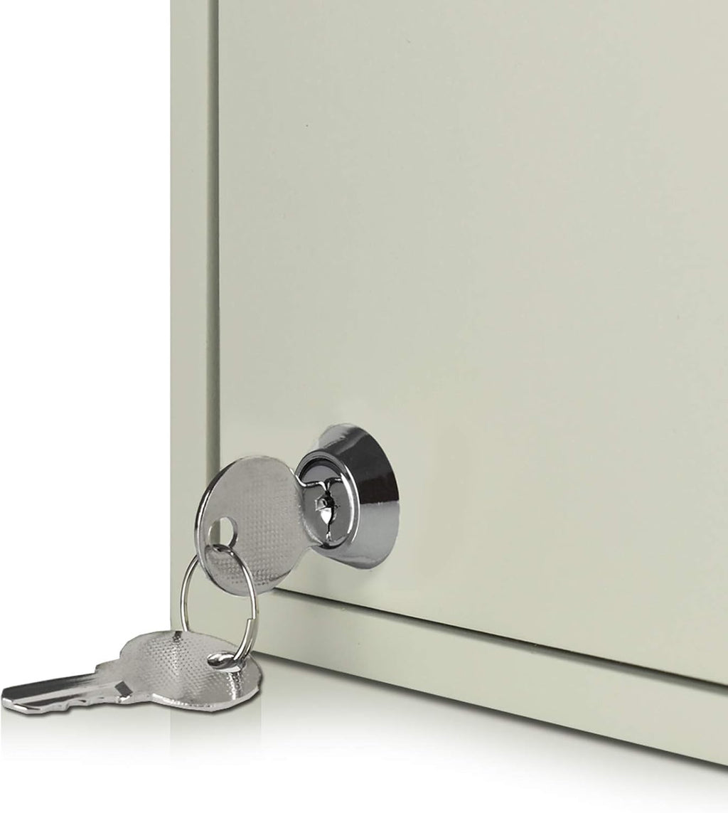 128-Key Cabinet with Lock, Wall Mount Wooden Key Organizer, Security Key Storage Box (128 Positions) with Numbered