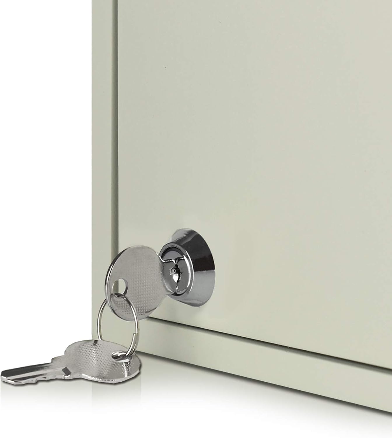 128-Key Cabinet with Lock, Wall Mount Wooden Key Organizer, Security Key Storage Box (128 Positions) with Numbered