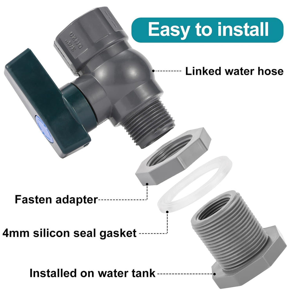 BILAL 3/4 Inch Rain Barrel Spigot Kit with Bulkhead Fitting