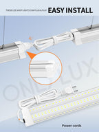 ONLYLUX 4ft LED Shop Lights 60W 10000LM 5000K Linkable Shop Lights 6 Pack