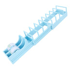 Foldable Tape Dispenser, Portable Lightweight Multi Type Cutter and Holder for Gift Wrapping Home Office Blue Plastic