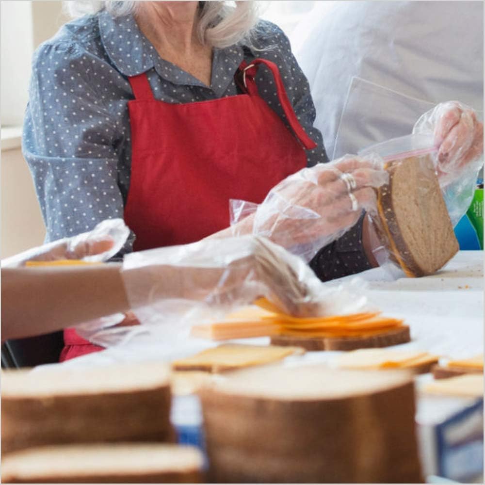 Embossed Poly Disposable Gloves Plastic Food Safe Gloves, Clear