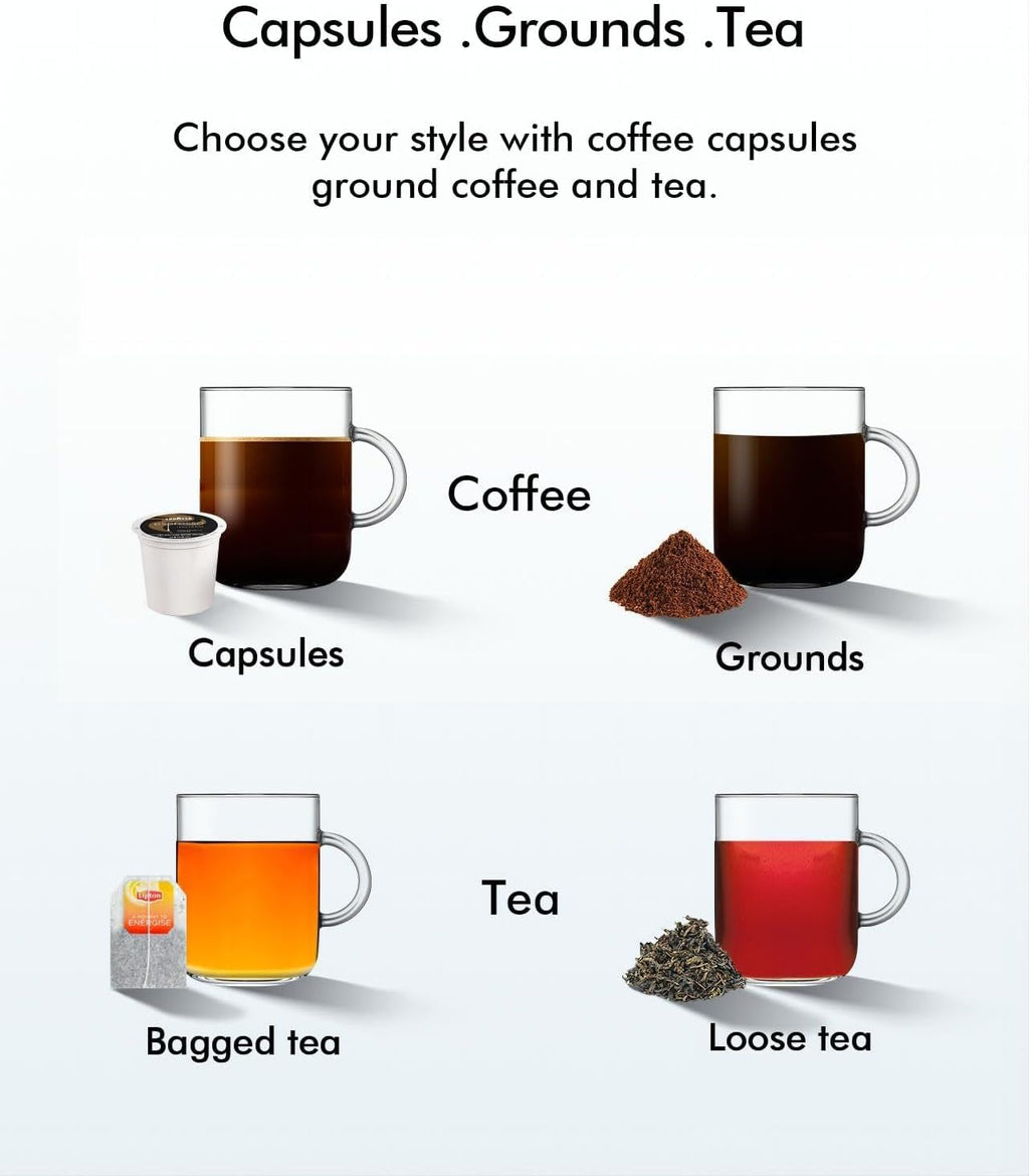 3-in-1 Single Serve Coffee Maker, Quick Brew for Coffee Pods, Ground Coffee, & Loose Tea, 6-12oz Cup Sizes, 50oz
