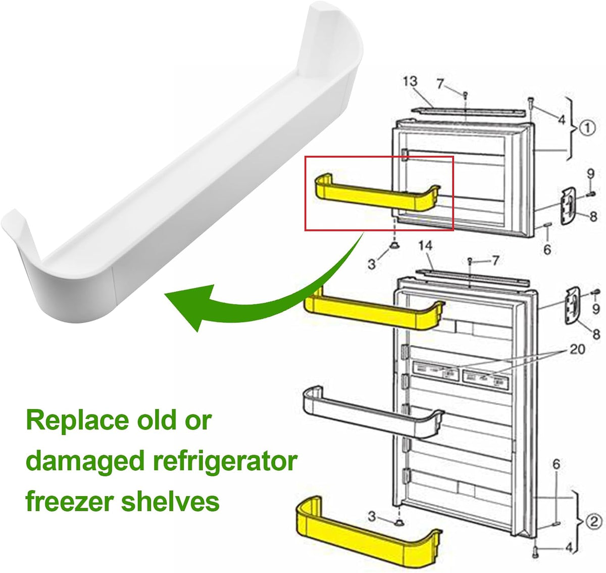 RV Refrigerator Freezer Door Shelf Replacement For Dometic Refrigerator