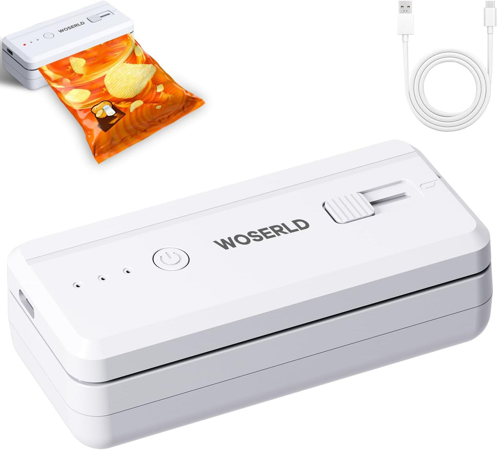 Mini Bag Sealer Rechargeable Plastic Bag Sealer with Magnet &Cutter