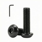 M3 x 14mm(50 Pack) Button Head Hex Socket Cap Screws Bolts, Hex Drive Bright Finish Fully Machine Thread, Corrosion Resistant Black Oxide 304 Stainless Steel 18-8 Screws