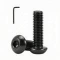 M3 x 12mm(50 Pack) Button Head Hex Socket Cap Screws Bolts, Hex Drive Bright Finish Fully Machine Thread, Corrosion Resistant Black Oxide 304 Stainless Steel 18-8 Screws