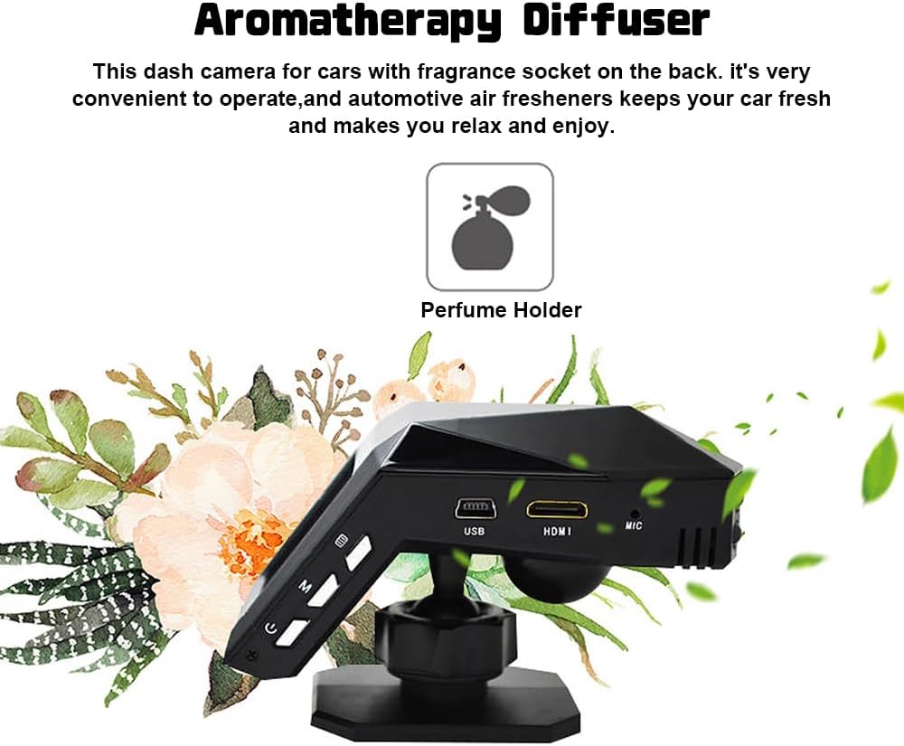 Dash Cam for Cars 1080P 170° Wide Angle 2-in-1 Dashboard Camera and Aromatherapy Diffusers, WDR Dash Cam Car Camera