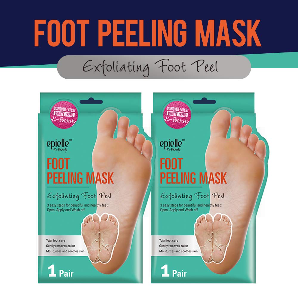 Foot Peel Mask | 2 Pairs | For Cracked Heels, Dead Skin & Calluses | Smooth & Repair Rough, Dry Skin | Beauty Gift