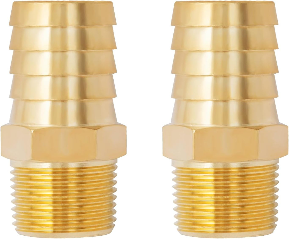 SUNGATOR 3/4" NPT to 1" Barb, Hose Barb Fitting, Air Hose Fitting, 2-PCS