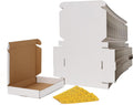 100 Pack 7x5x1 Small Shipping Boxes, White Corrugated Cardboard Mailer Box for Packing Mailing Small Business