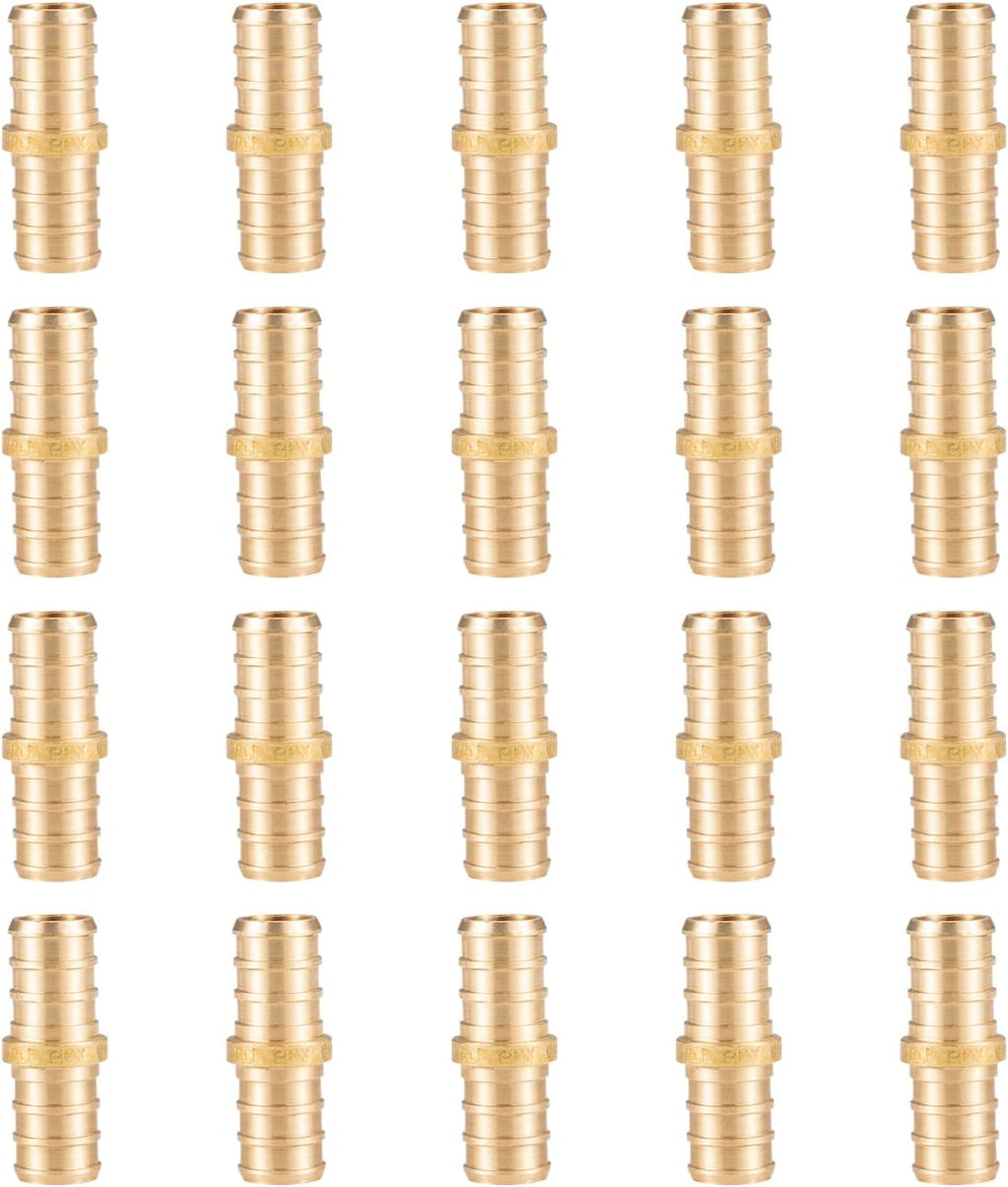 WMAXPFIT(20 Pack) 1/2 Inch PEX Coupling F1807, LF Brass crimp fitting for PEX-b pipe
