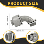 Conduit Connectors, 3/4 Inch, 90-Degree, Grey, 120-Pack