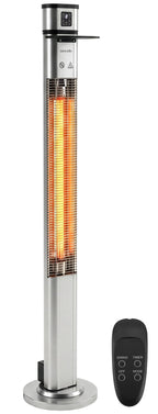 Infrared Patio Heater, 1500W Electric Standing with Remote Control, IP44 Approved, Odorless, Three Power Settings