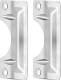 2 Pcs Door Latch Guard Stainless, Reinforcement Ribs Style, Silver | 3" x 7'' Door Latch Cover, Door Security Plate
