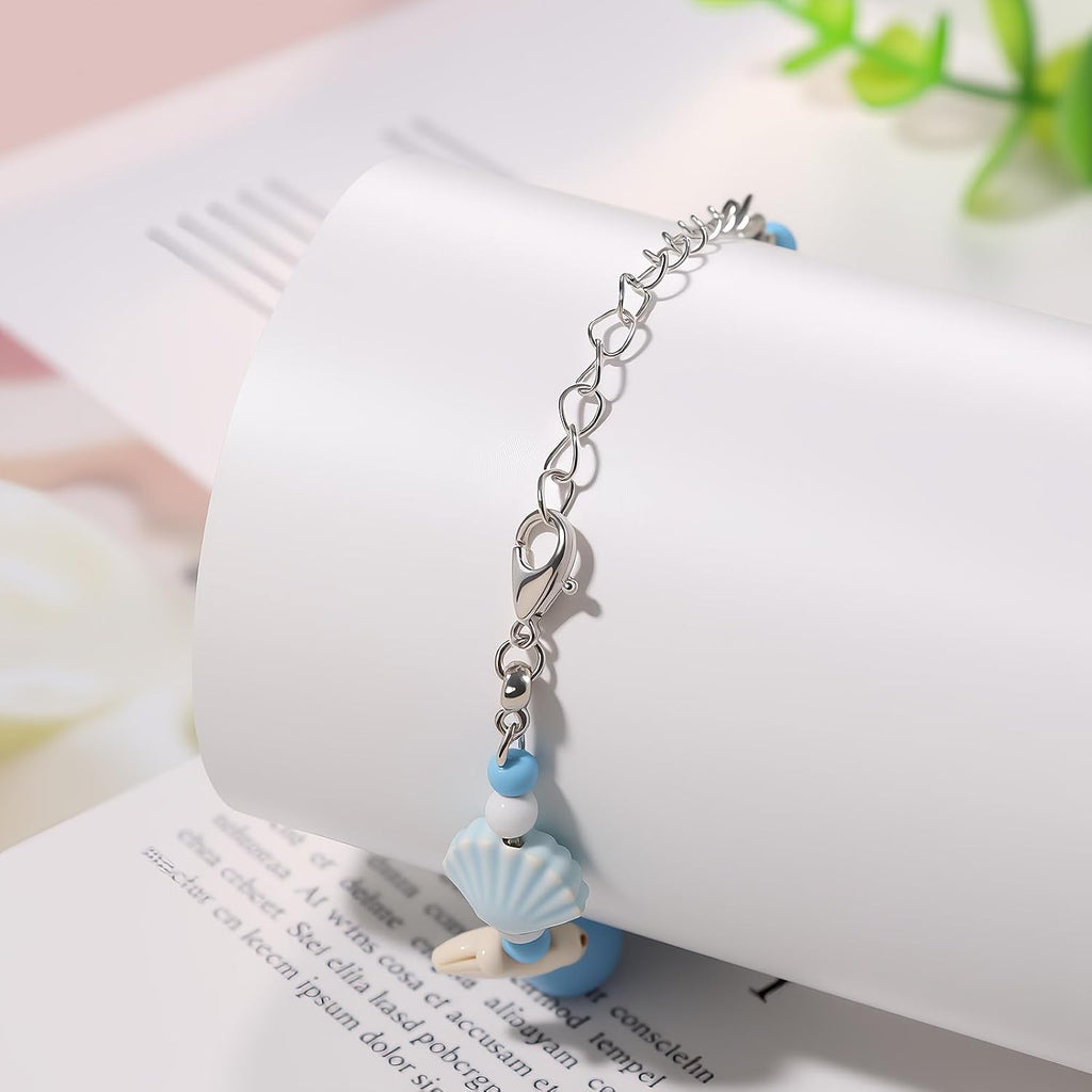 Women's Boho Bracelet Watch - Shell Starfish Cross Beaded Band Wristwatch - Preppy Ocean Style Bohemia Beach Chain